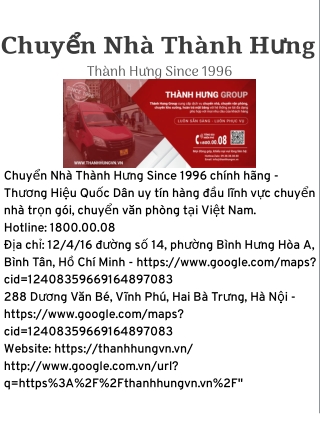 Chuyển Nhà Thành Hưng