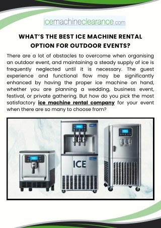 What’s the Best Ice Machine Rental Option for Outdoor Events