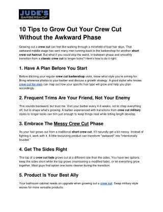 Off page - 10 Tips to Grow Out Your Crew Cut