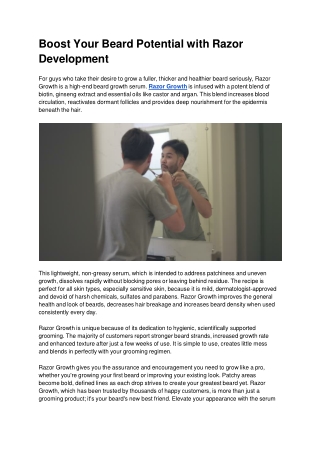 Boost Your Beard Potential with Razor Development