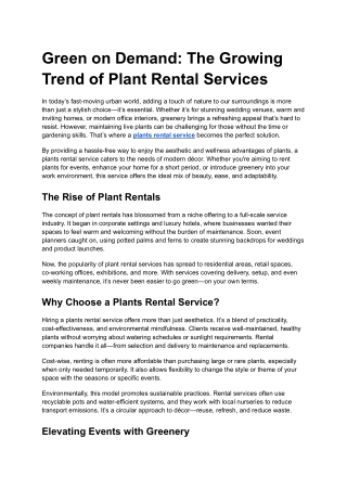 Green on Demand_ The Growing Trend of Plant Rental Services
