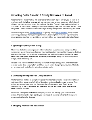 Stay Smart_ 5 Mistakes to Avoid When Installing Solar Panels