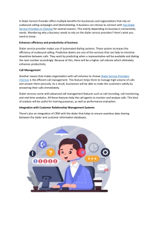 Dialer Service Provider