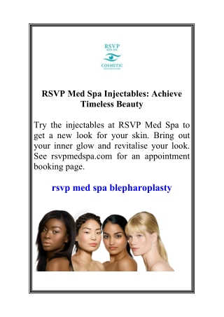 RSVP Med Spa Injectables Achieve Timeless Beauty