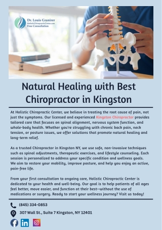 Natural Healing with Kingston Chiropractor