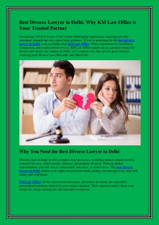 Best Divorce Lawyer in Delhi