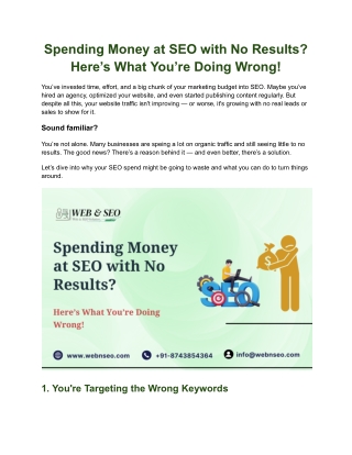 Spending Money at SEO with No Results Here’s What You’re Doing Wrong!