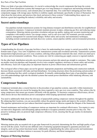 Trick Components of Gas Pipeline Infrastructure