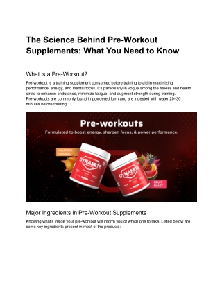 The Science Behind Pre-Workout Supplements: What You Need to Know