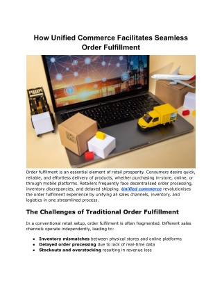 How Unified Commerce Facilitates Seamless Order Fulfillment