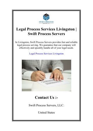 Legal Process Services Livingston | Swift Process Servers