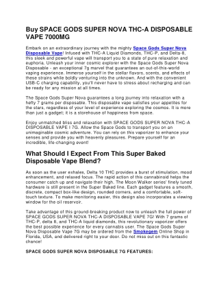Buy SPACE GODS SUPER NOVA THC-A DISPOSABLE VAPE 7000MG