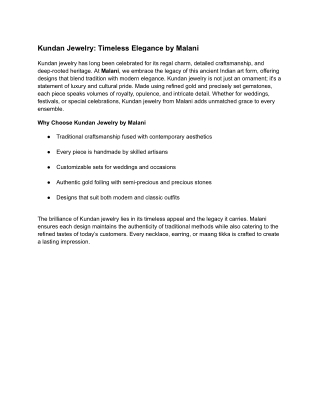 Kundan Jewelry_ Timeless Elegance by Malani