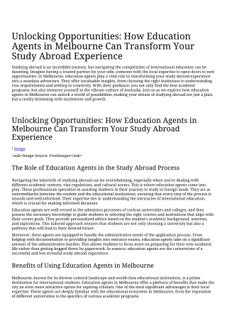 Unlocking Opportunities_ How Education Agents in Melbourne Can Transform Your_Study Abroad Experience