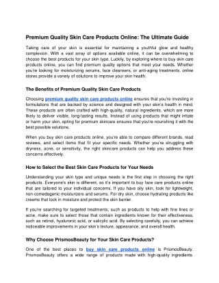 Premium Quality Skin Care Products Online_ The Ultimate Guide - Google Docs