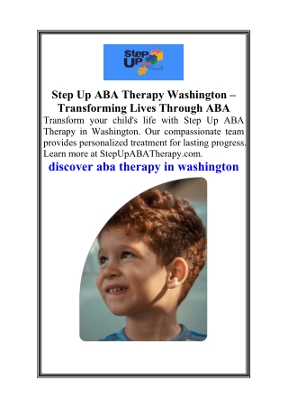 Step Up ABA Therapy Washington – Transforming Lives Through ABA