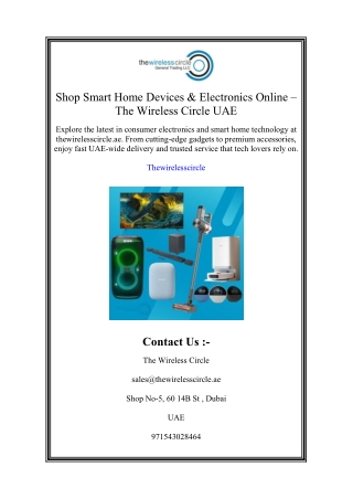 Shop Smart Home Devices & Electronics Online – The Wireless Circle UAE