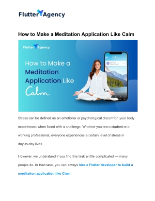 How to Make a Meditation Application Like Calm