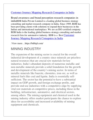 Customer Journey Mapping Research Comapnies in India