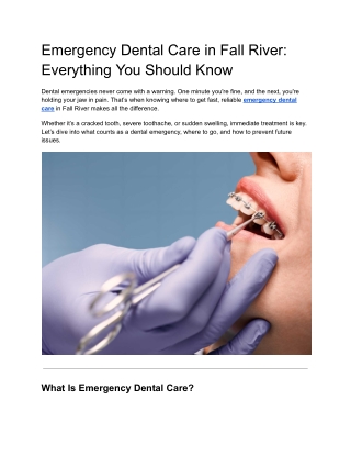 emergency dental care