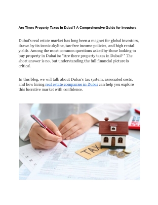 Are There Property Taxes in Dubai