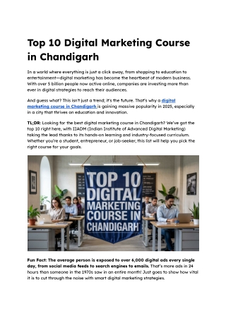 Digital Marketing Course in Chandigarh