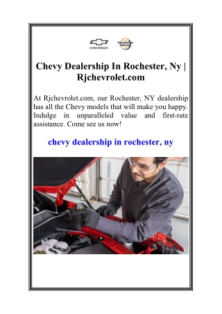 Chevy Dealership In Rochester, Ny  Rjchevrolet.com
