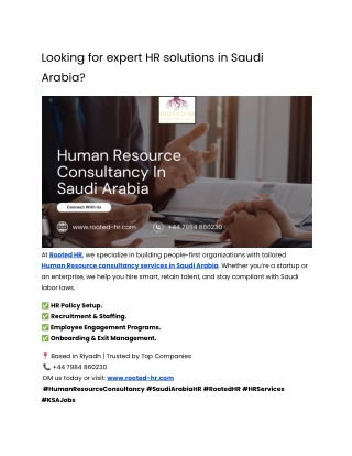 Looking for expert HR solutions in Saudi Arabia