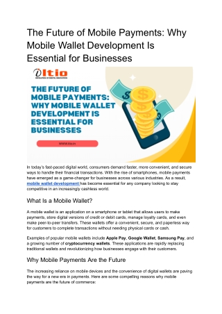 The Future of Mobile Payments_ Why Mobile Wallet Development Is Essential for Businesses