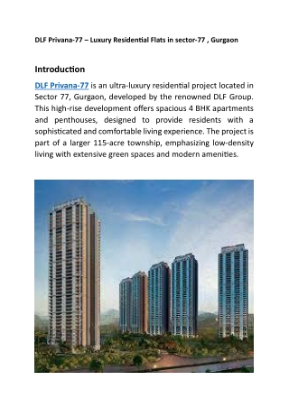 DLF Privana -  A Benchmark in Luxury Living.