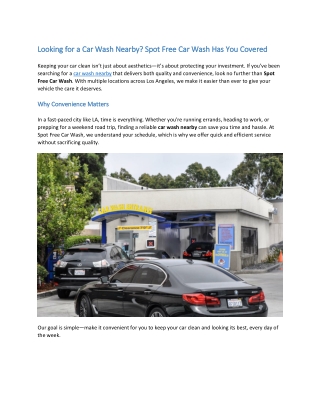 Find a Trusted Car Wash Nearby at Spot Free Car Wash