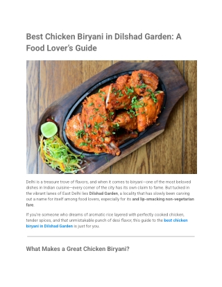 Best Chicken Biryani in Dilshad Garden_ A Food Lover’s Guide