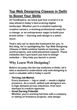 Web designing courses in delhi