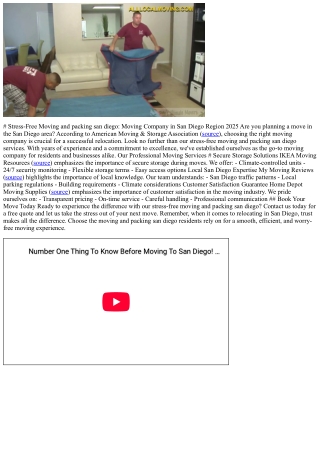 # Stress-Free Moving and packing san diego: Moving Company in San Diego Region 2