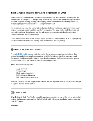 Best Crypto Wallets for DeFi Beginners in 2025