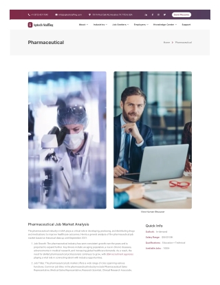 Pharmaceutical Job in USA | USA Recruitment Agencies