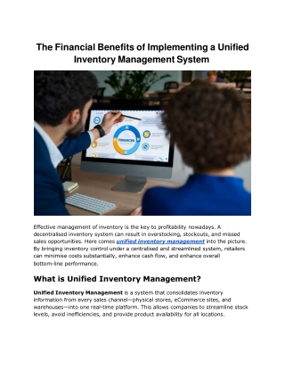 The Financial Benefits of Implementing a Unified Inventory Management System