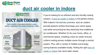 duct air cooler in indore