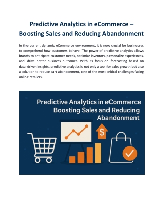 Predictive Analytics in eCommerce – Boosting Sales and Reducing Abandonment