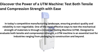 Enhance Material Testing Accuracy with UTM Machine