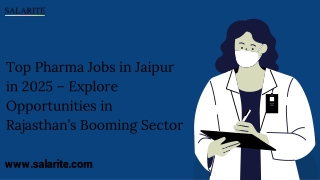 Top Pharma Jobs in Jaipur in 2025 – Explore Opportunities in Rajasthan’s Booming Sector