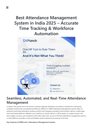 Best Attendance Management Software  | BillPunch