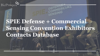 SPIE Defense   Commercial Sensing Convention Exhibitors Contacts Database