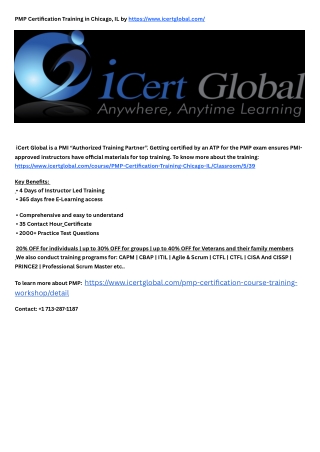 PMP Certification Training in Chicago, IL