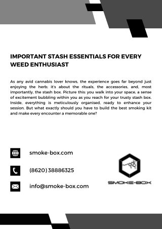 Important Stash Essentials For Every Weed Enthusiast