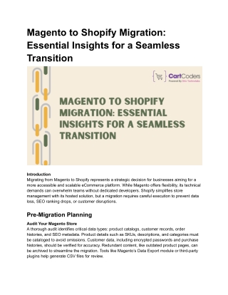 Magento to Shopify Migration_ Essential Insights for a Seamless Transition