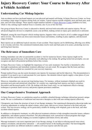 Injury Recovery Center