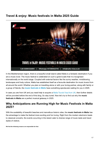 Travel and enjoy Music festivals in Malta 2025 Guide