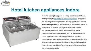 Hotel kitchen appliances Indore