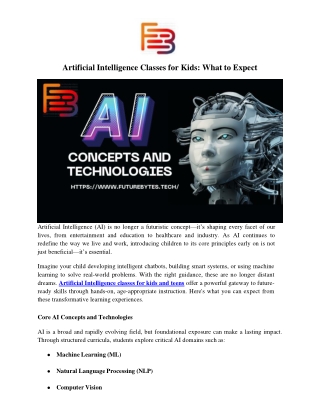 Artificial Intelligence Classes for Kids: What to Expect